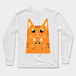 Ginger Family Daddy Cat and baby cat Long Sleeve T-Shirt